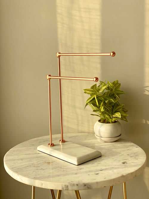 Melrose Hand Towel Stand - White & Rosegold