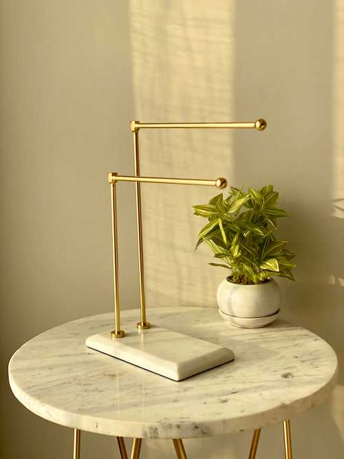 Melrose Hand Towel Stand - White & Gold