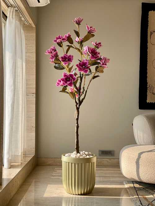 Artificial Dark Pink Gardenia Plant - 5.5ft
