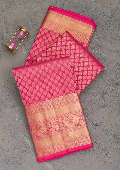 Pink Zariwork Pure Silk Saree