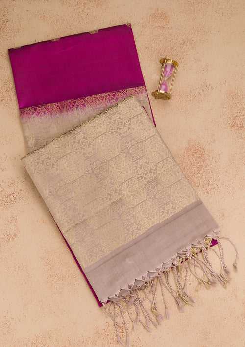 Purple Zariwork Pure Silk Saree