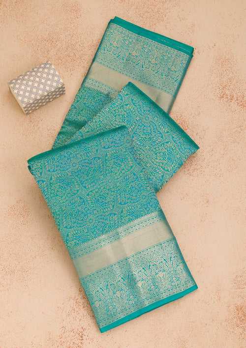 Rama Green Zariwork Pure Silk Saree