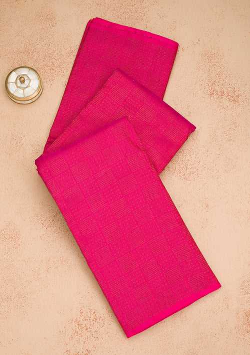 Magenta Pink Zariwork Pure Silk Saree