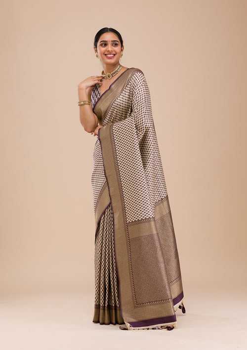 Wine Zariwork Silk Saree