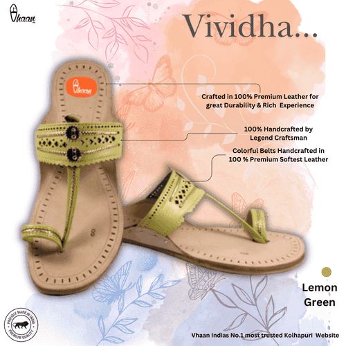 Lemon Green Color Ladies  Kolhapuri Chappal