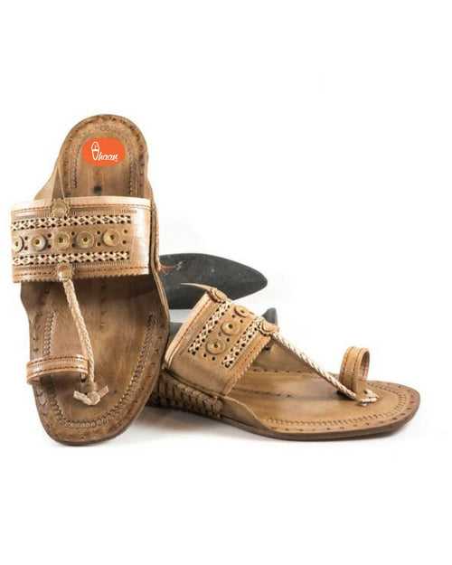 Special Moja(T) Shape Broad Kolhapuri Chappal For Men Barabandi Punch Belt Design