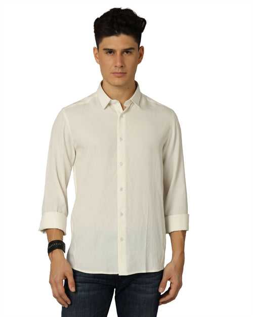 Slim Fit Opaque Casual Shirt