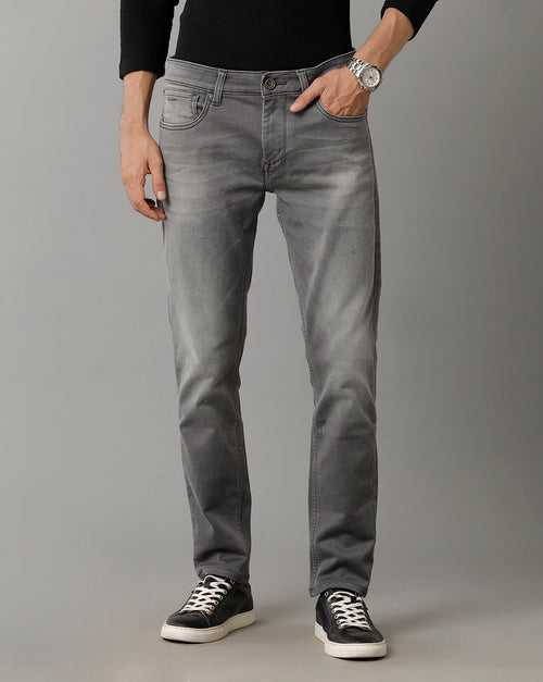 Voi Jeans Men Skinny Fit Clean Look Light Fade Stretchable Cotton Jeans