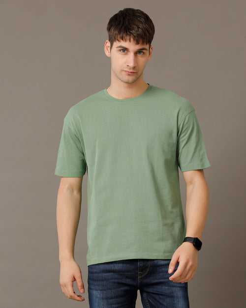 Voi Jeans Mens Loden Frost Boxy Fit Half Sleeve Cotton T-Shirt