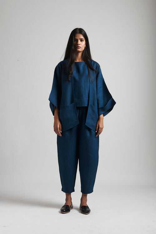 Indigo Linen Lounge Overlay Set