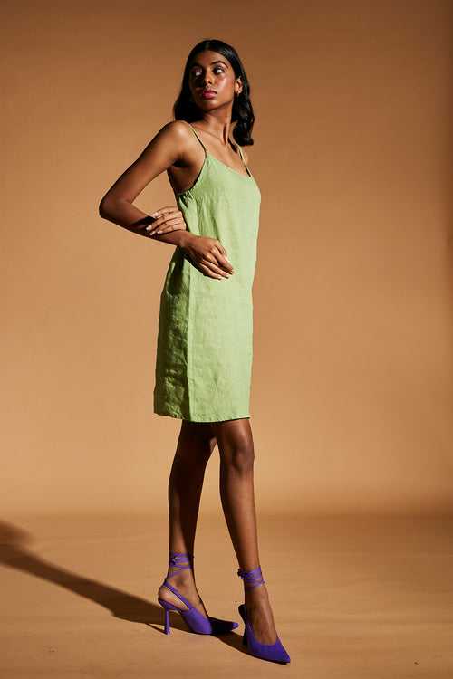 Pista Linen Slip Dress