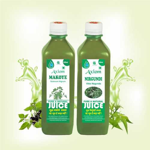 Axiom Arthritis Combo of Nirgundi Juice 500ml + Makoye Juice 500ml
