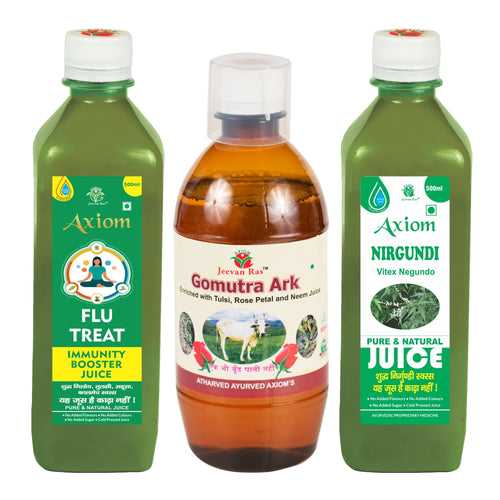 Rheumatic Fever Combo (Flu Treat 500 ml + Gomutra Ark 500ml + Nirgundi Juice 500ml)
