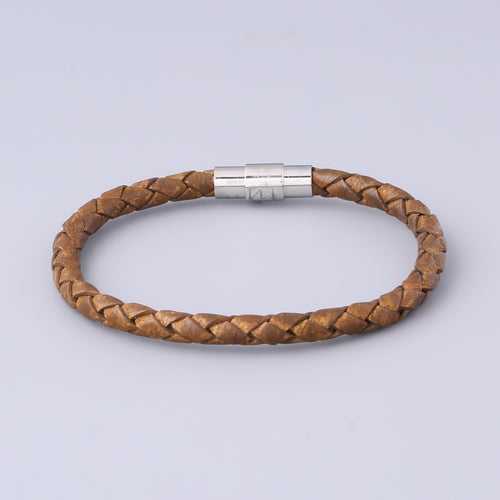 Braided Tan Leather Bracelet