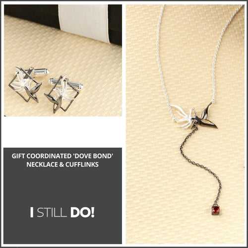 Dove Bond Necklace & Cufflinks Gift Combo