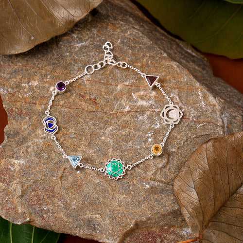 Chakra Chain Bracelet - Silver