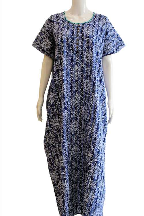 Pure Cotton Maxi NIght Dress with Pocket  | XL