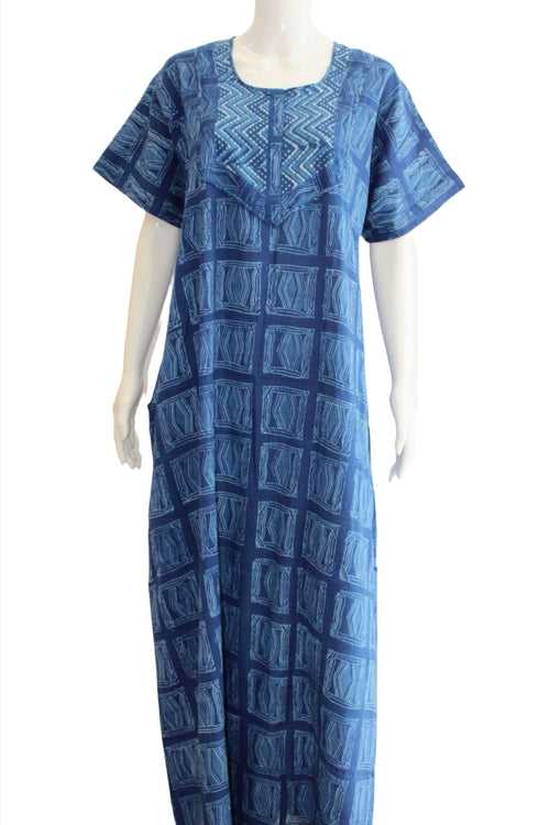 Pure Cotton Maxi Night Dress with Pocket  | XL