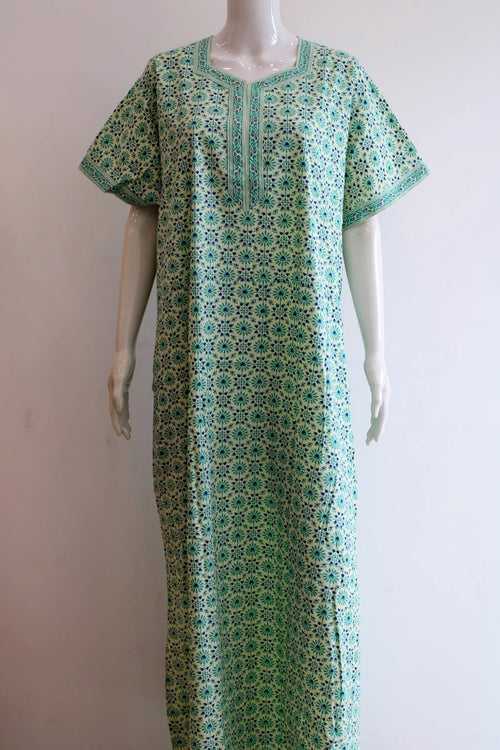 Pure Cotton Maxi Night Dress with Pocket  | XXL