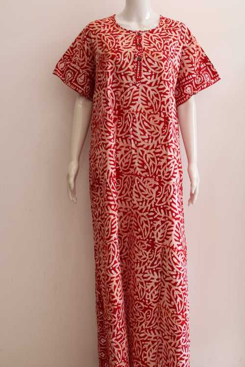 Pure Cotton Maxi Night Dress with Pocket  | XL