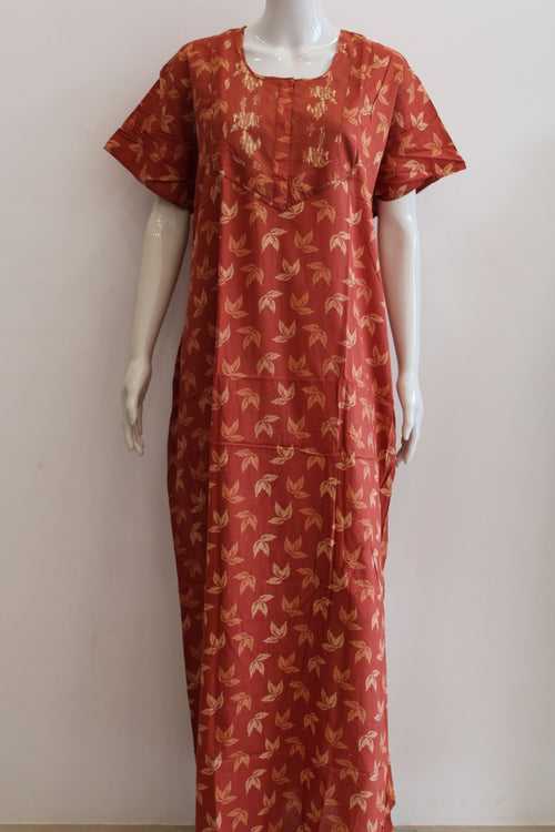 Pure Cotton Maxi Night Dress with Pocket  | XL