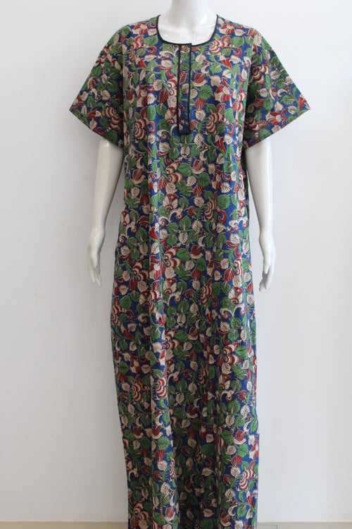 Pure Cotton Maxi Night Dress with Pocket  | XXL