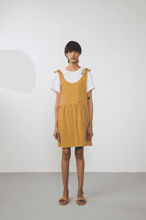 Golden Light organic cotton knit dress