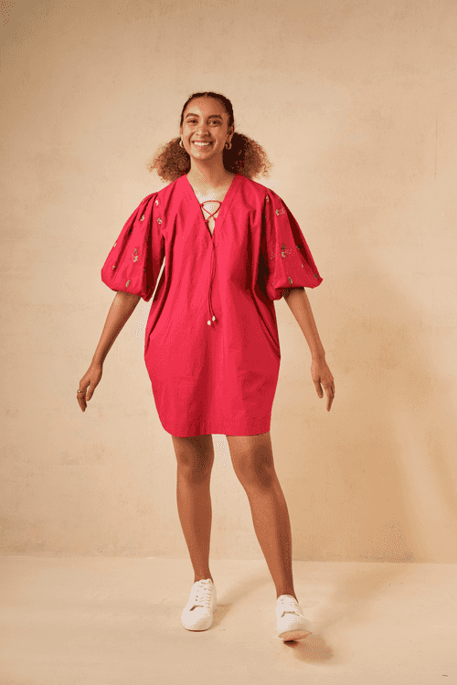 Coral Sunset Organic Cotton Dress