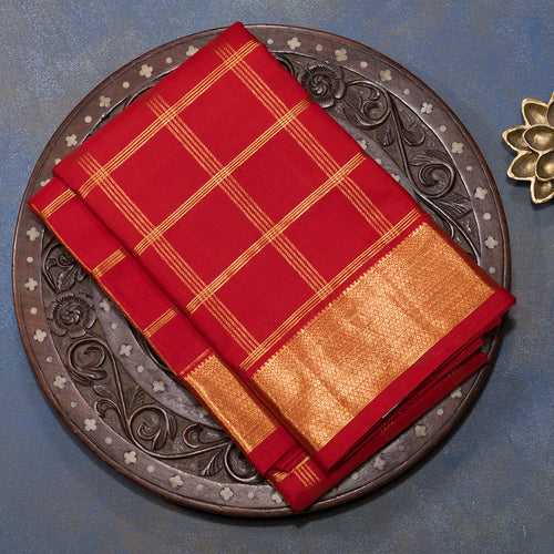 Red Pure Kanjivaram Dhothi