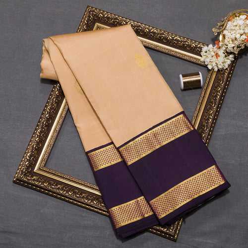 Fawn Pure Kanjivaram Silk Saree