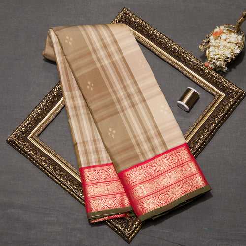 Light Brown  Kanjeevaram Silk Saree