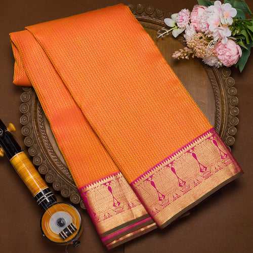 Orange Kanjivaram Silk Saree