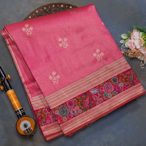 Pink Semi Silk Saree