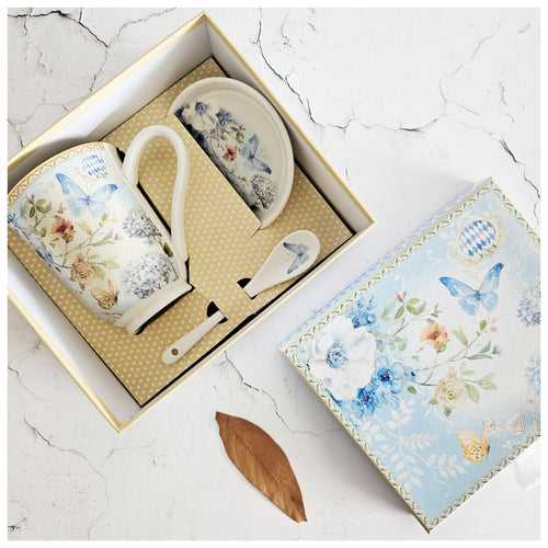 Ceramic - Tea Cup Set - English Garden Blue