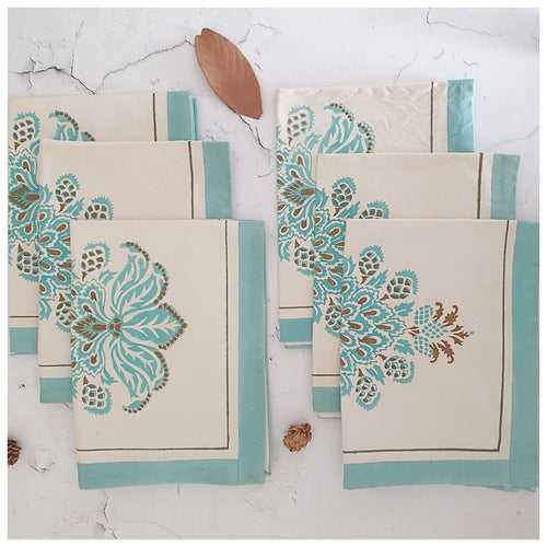 TABLEMATS - COTTON -  Minty (Set of 6)