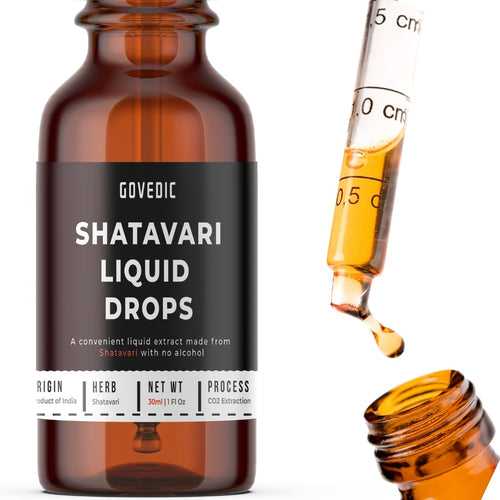 Govedic Shatavari Liquid Drops | Concentrated 30ml | 60 Servings of 500mg Organic Shatavari Root