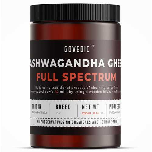 Ashwagandha A2 Ghee | Full Spectrum | Amber Glass Bottle - Govedic