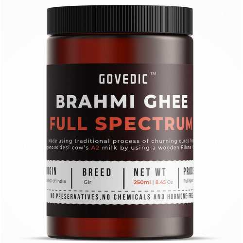 Brahmi A2 Ghee | Full Spectrum | Amber Glass Bottle - Govedic