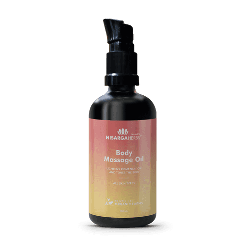 Nisarga Herbs Body Massage Oil - For skin toning and reducing dark patches