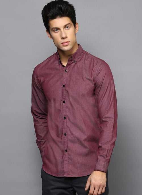 Two-Tone Shirt with Contrast Buttons