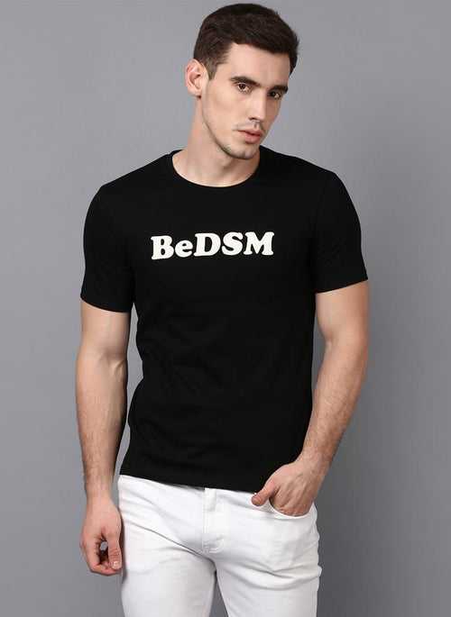 'BeDSM' Printed Basic BlackT-Shirt