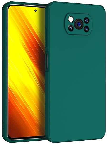 Dark Green Camera Original Silicone Case for Poco X3