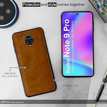 Raised Edges Brown Leather Case for Redmi Note 9 Pro Max