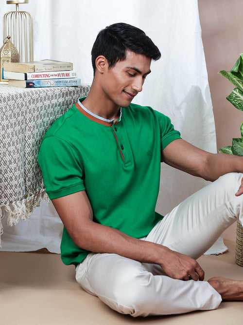 Abundant Green Henley T-Shirt