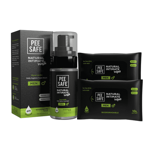 Natural Intimate Wash & Wipes Combo For Men