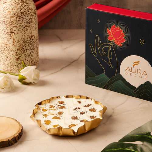 Bulk Buy Single Lotus Urli Candle Gift Set (Oudh fragrance) || Festival gift set || ( 20 box Master Pack)