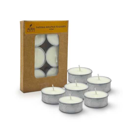 Bulk Buy Master Pack of Soy Wax Tealight ( 100% Pure , Organic Natural ) ( Pack of 6 Tealights ) ( Master 50 Packets )