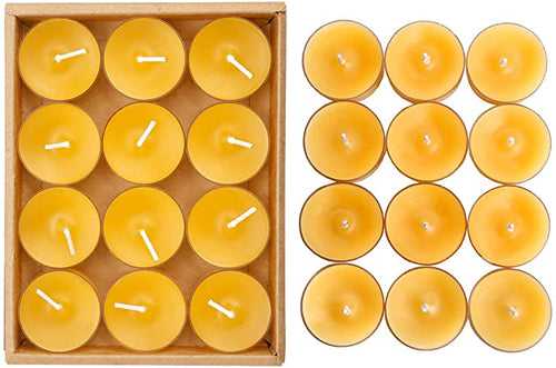 Bulk Buy Master Pack of Bees Wax Tealight ( 100% Pure , Organic Natural ) ( Pack of 6 Tealights ) ( Master 50 Packets )