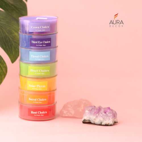 AuraDecor 7 Chakras Tealight Candles ( Burning Time 9 hr )