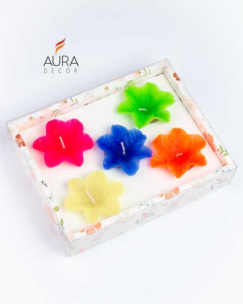 Bulk Buy Floating Candles ( Flower Set of 5 )( Master Qty 32 Packs )